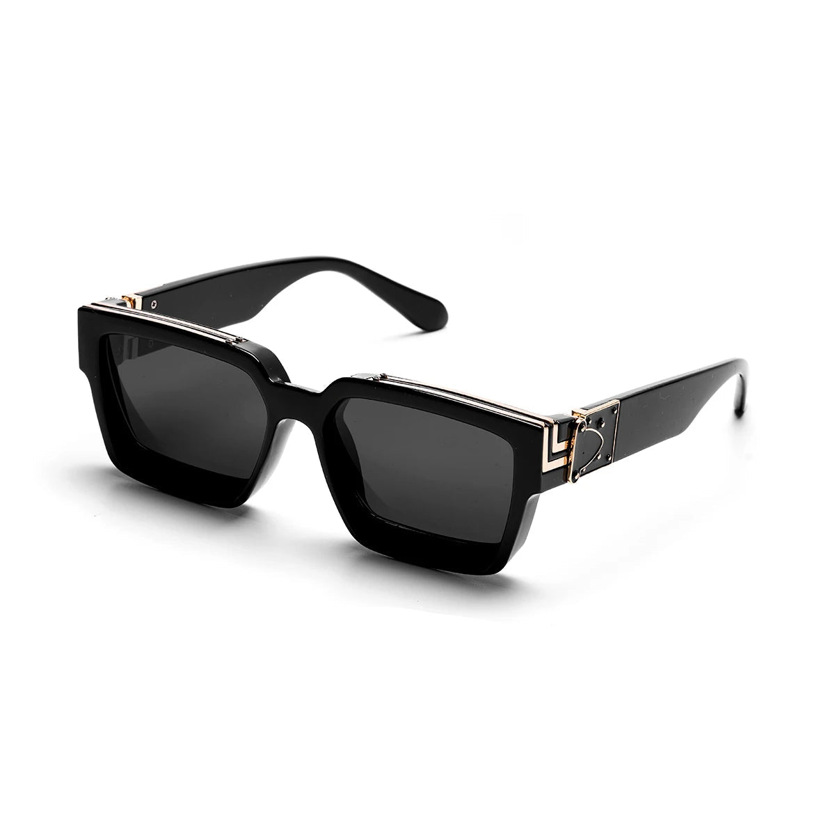 Lunettes de soleil noires carrées pour hommes et femmes
