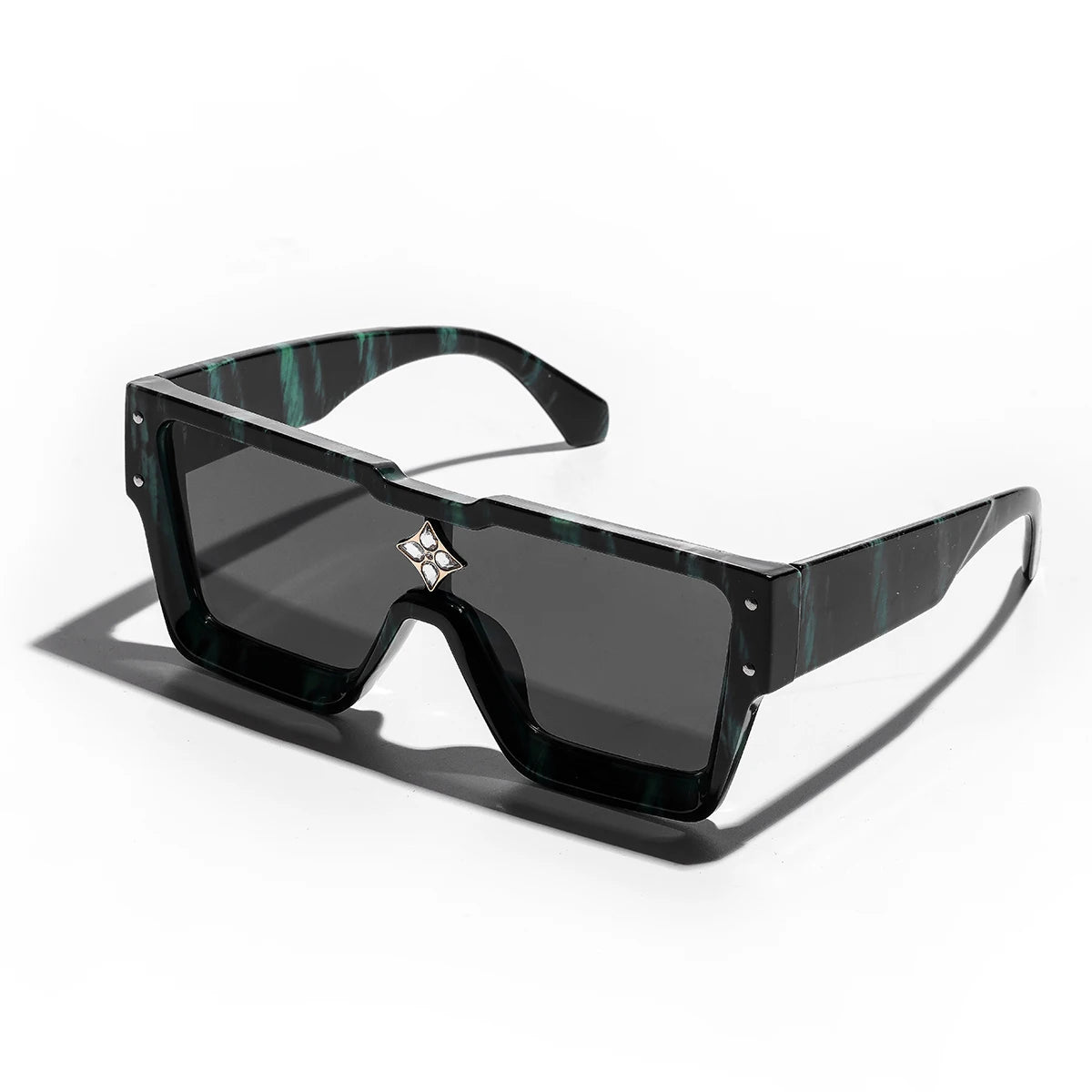 Lunettes de soleil noires carrées pour hommes et femmes