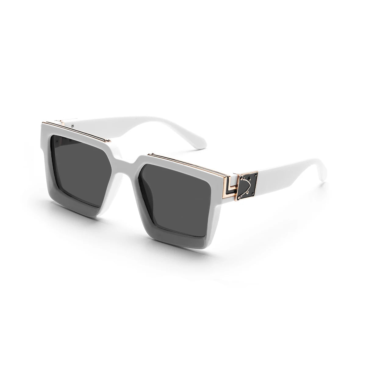Lunettes de soleil noires carrées pour hommes et femmes