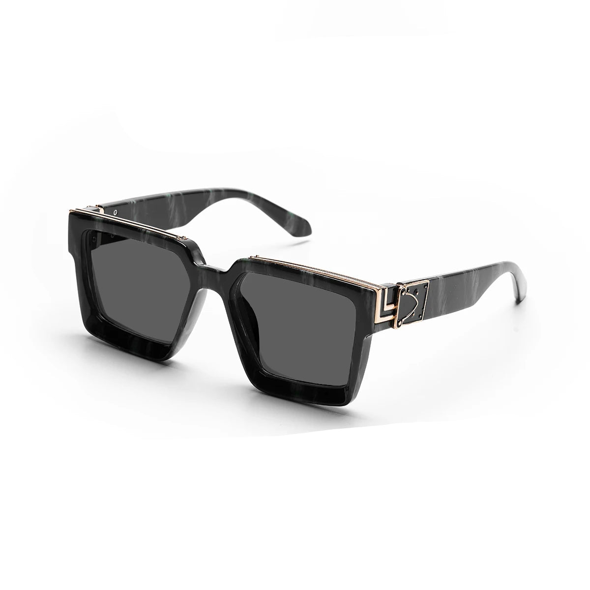 Lunettes de soleil noires carrées pour hommes et femmes