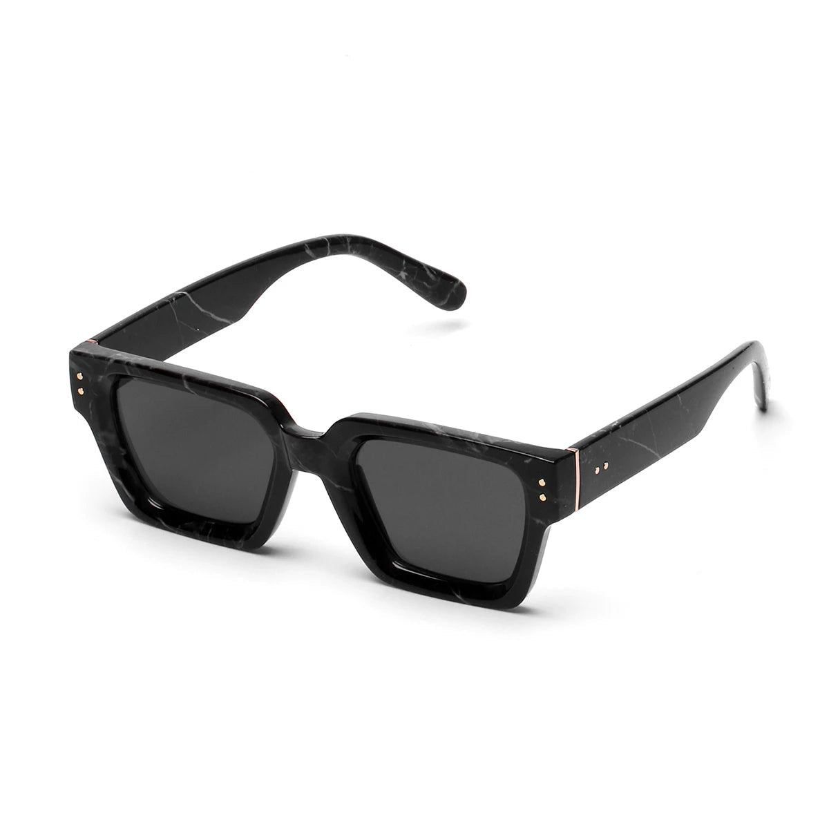 Lunettes de soleil carrées noires de luxe pour hommes et femmes