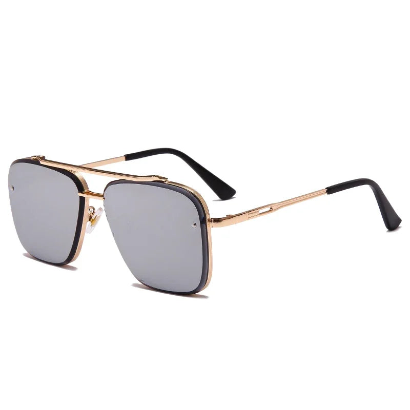 Lunettes de soleil carrées classiques tendance pour hommes et femmes, design vintage, en métal, UV400