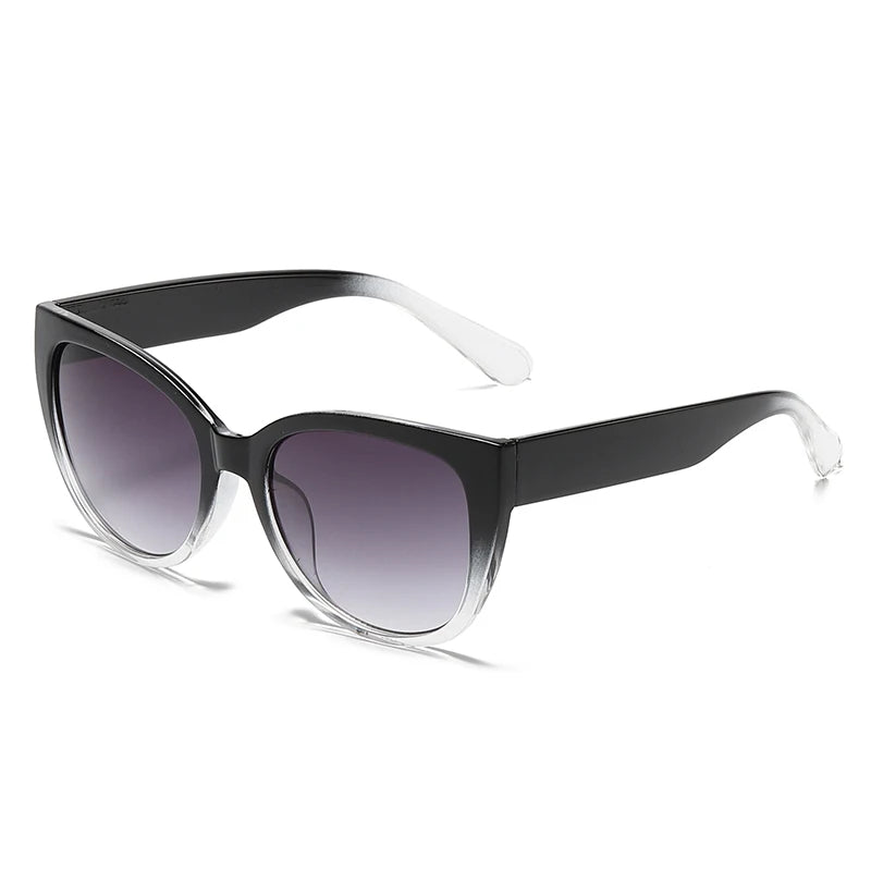 Women's Fashion Retro Cat Eye Sunglasses Gradient Lens Simple Wide Design