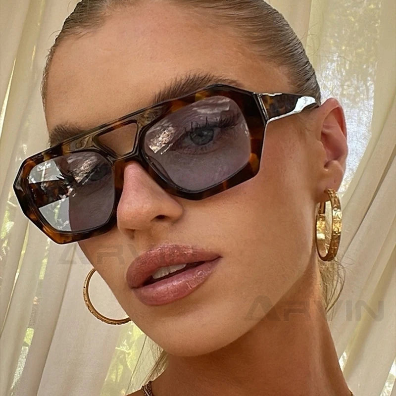 Lunettes de soleil carrées vintage pour femmes et hommes, monture épaisse