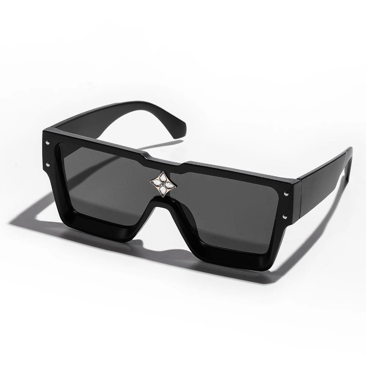 Lunettes de soleil noires carrées pour hommes et femmes