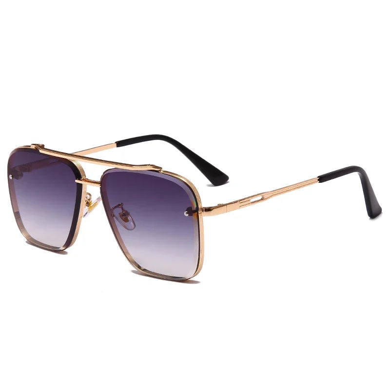 Lunettes de soleil carrées classiques tendance pour hommes et femmes, design vintage, en métal, UV400