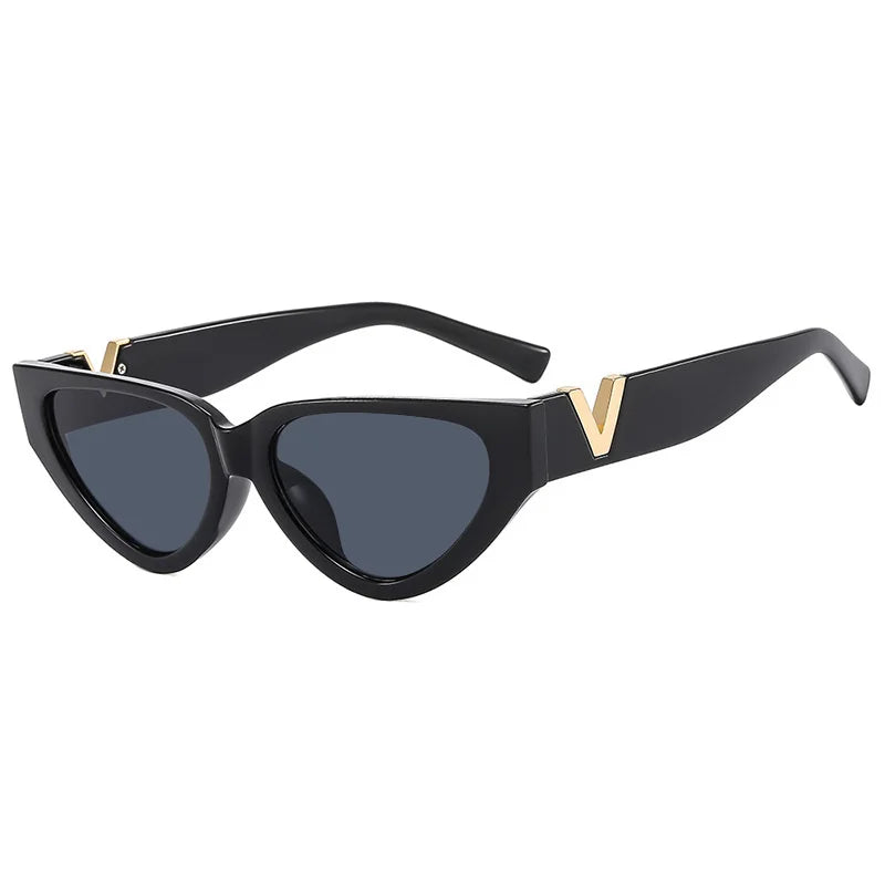 Lunettes de soleil œil de chat vintage de luxe pour femmes, verres solaires œil de chat tendance