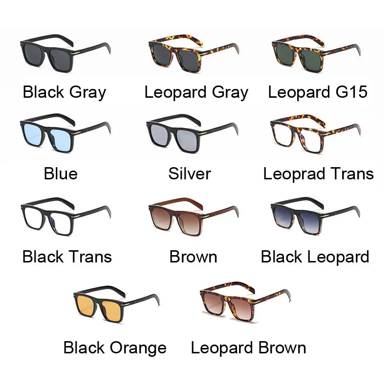 Lunettes de soleil carrées Vintage pour hommes classiques rétro