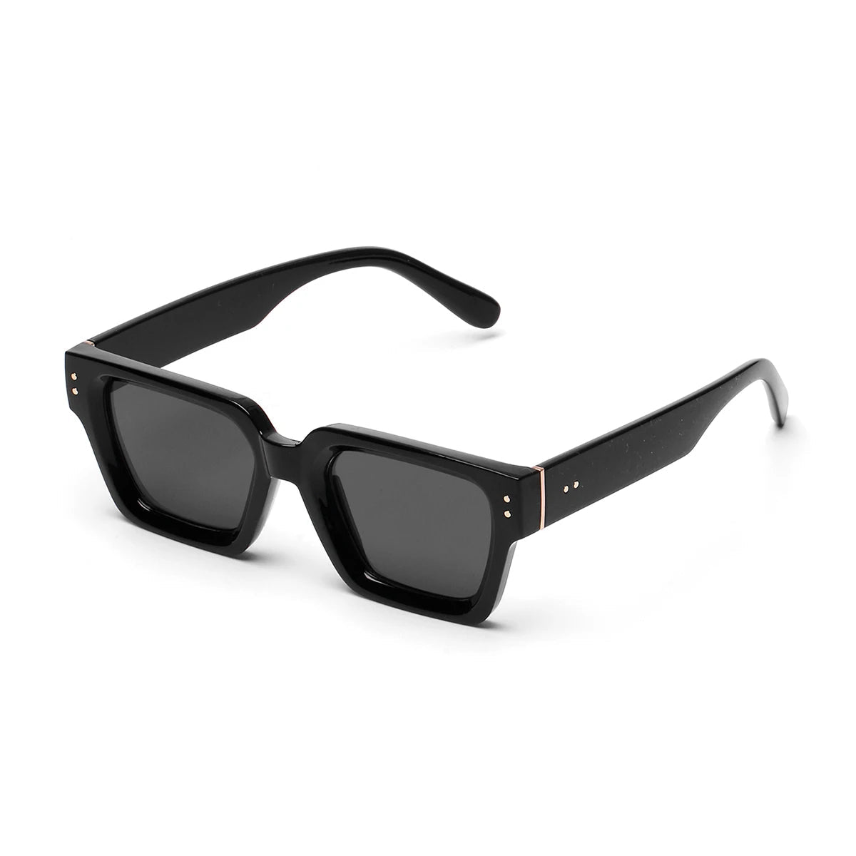 Lunettes de soleil carrées noires de luxe pour hommes et femmes