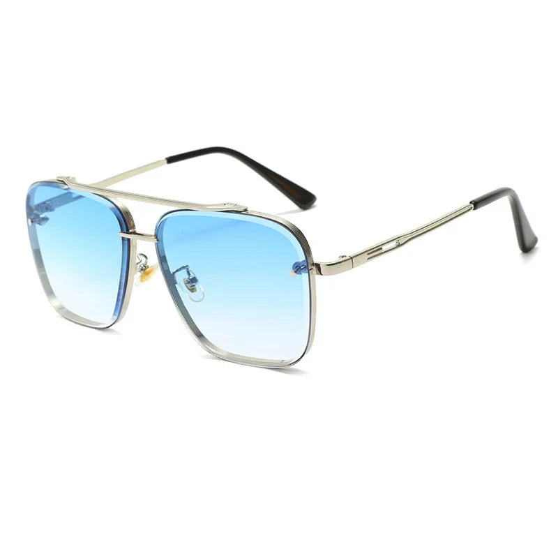 Lunettes de soleil carrées classiques tendance pour hommes et femmes, design vintage, en métal, UV400