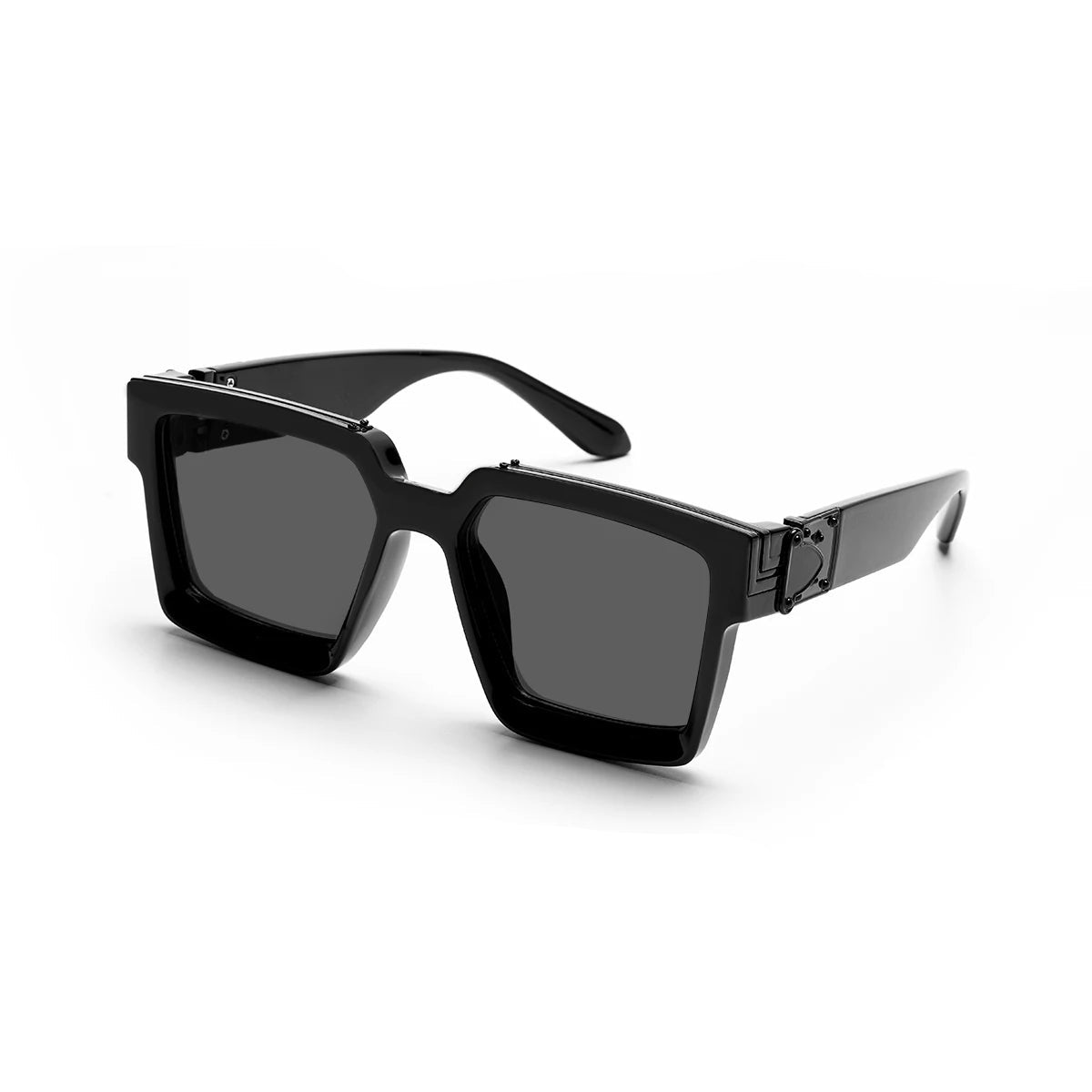 Lunettes de soleil noires carrées pour hommes et femmes