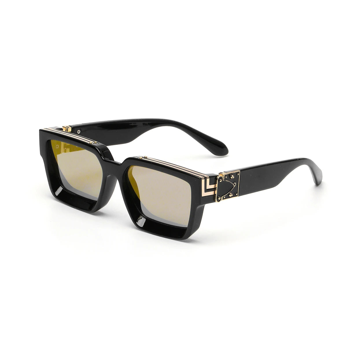 Lunettes de soleil noires carrées pour hommes et femmes