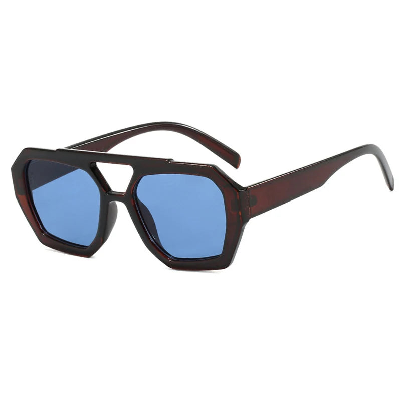 Lunettes de soleil carrées vintage pour femmes et hommes, monture épaisse