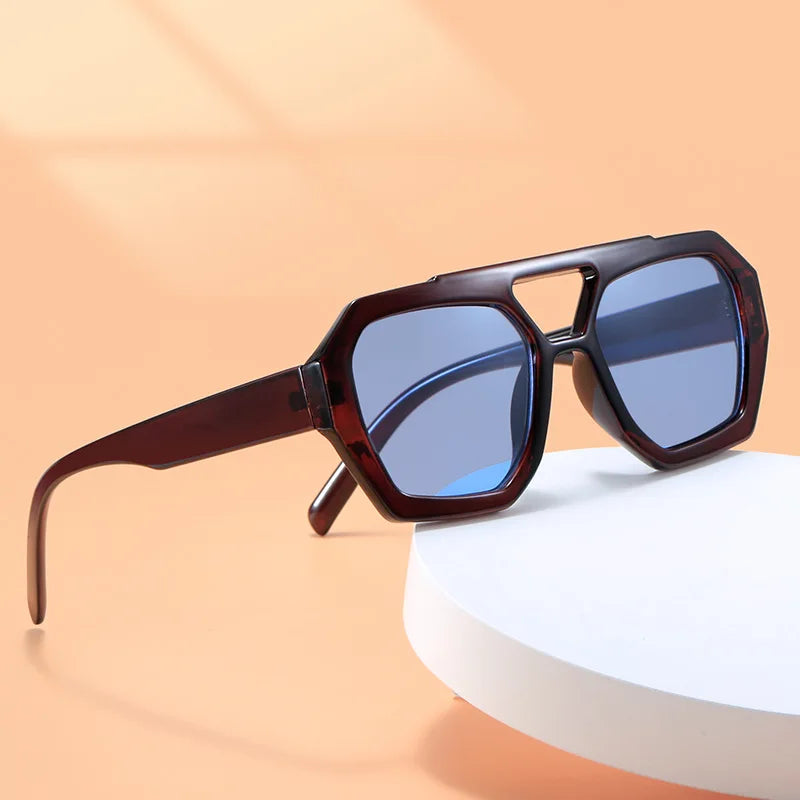 Lunettes de soleil carrées vintage pour femmes et hommes, monture épaisse