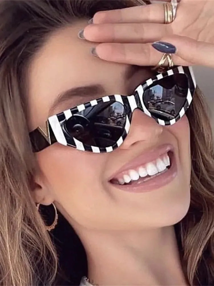 Lunettes de soleil œil de chat vintage de luxe pour femmes, verres solaires œil de chat tendance
