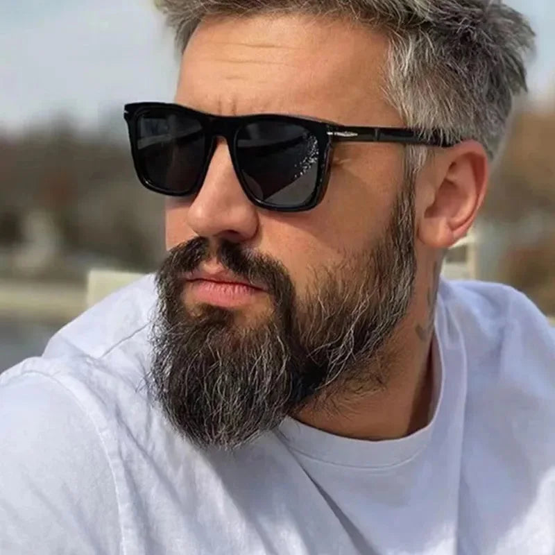 Lunettes de soleil carrées Vintage pour hommes classiques rétro