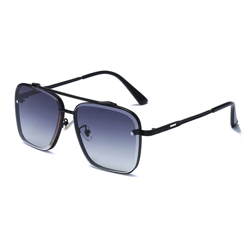 Lunettes de soleil carrées classiques tendance pour hommes et femmes, design vintage, en métal, UV400