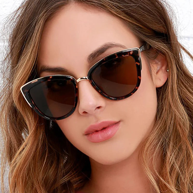 Lunettes de soleil œil de chat pour femmes, grandes, noires, de luxe