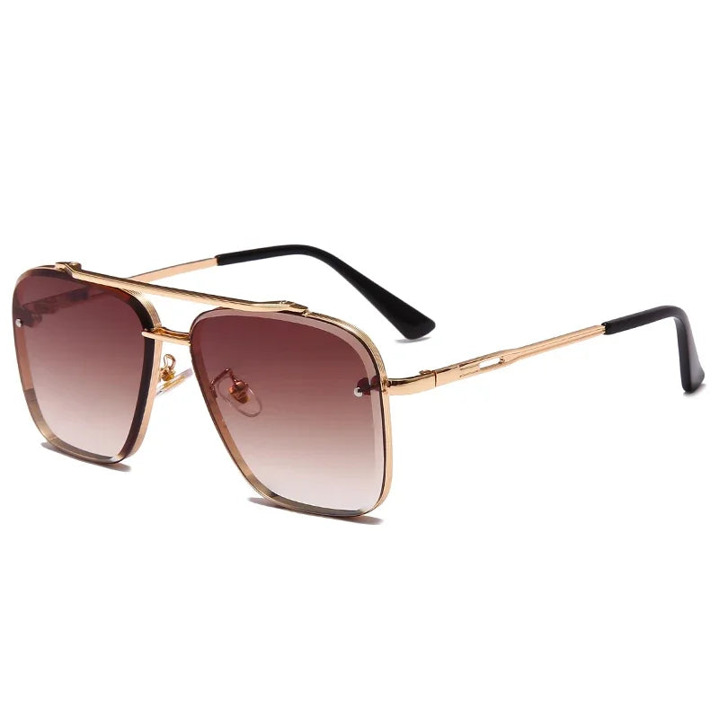 Lunettes de soleil carrées classiques tendance pour hommes et femmes, design vintage, en métal, UV400