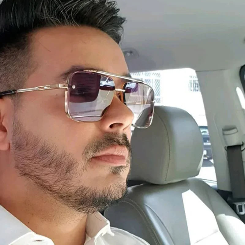 Lunettes de soleil carrées classiques tendance pour hommes et femmes, design vintage, en métal, UV400