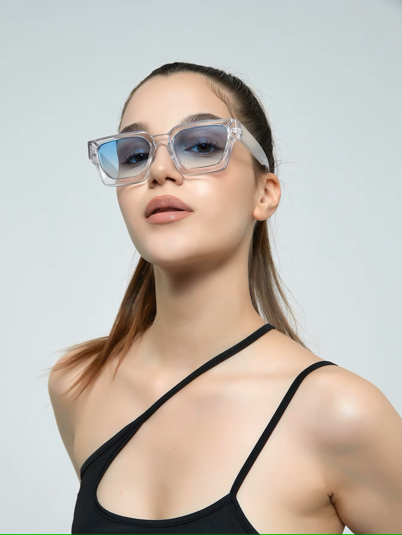 Lunettes de soleil carrées noires de luxe pour hommes et femmes
