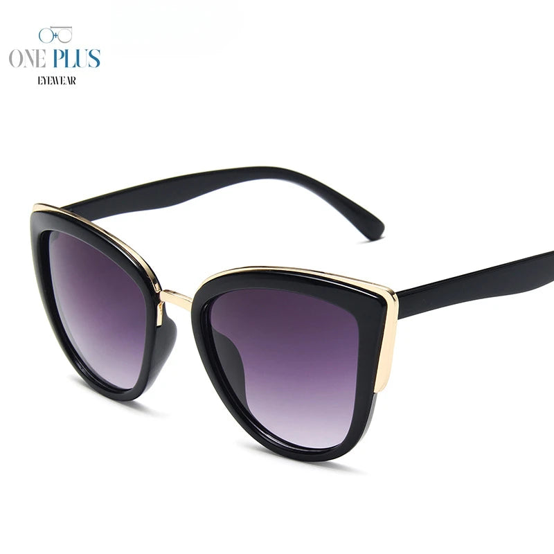 Lunettes de soleil œil de chat pour femmes, grandes, noires, de luxe