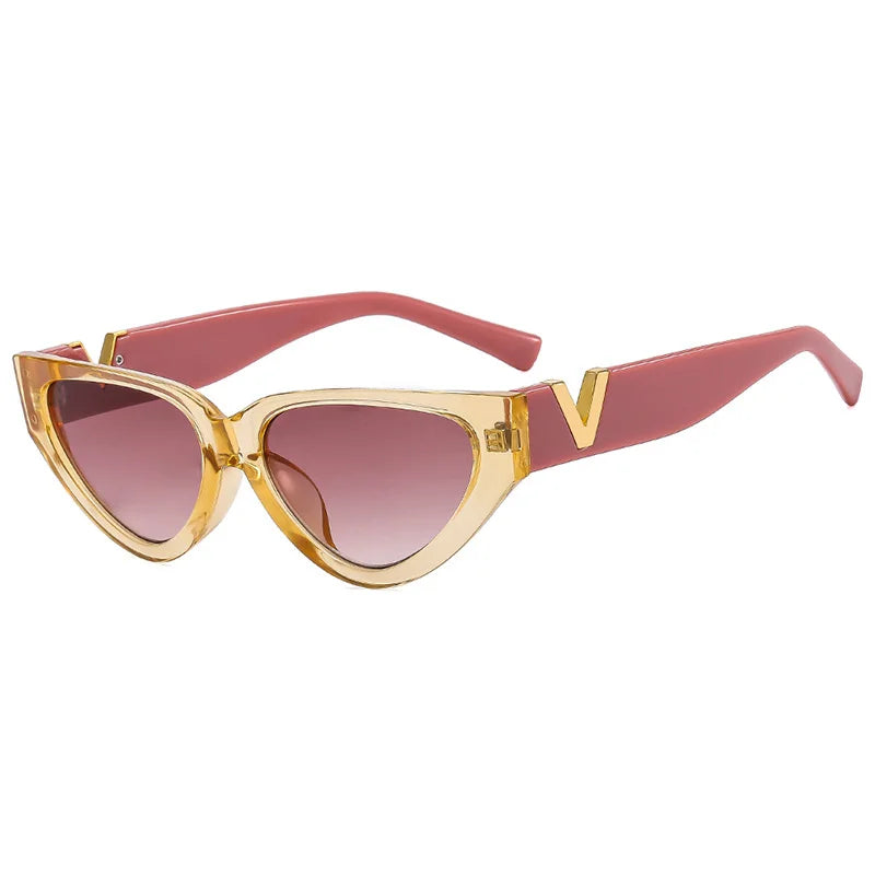 Lunettes de soleil œil de chat vintage de luxe pour femmes, verres solaires œil de chat tendance