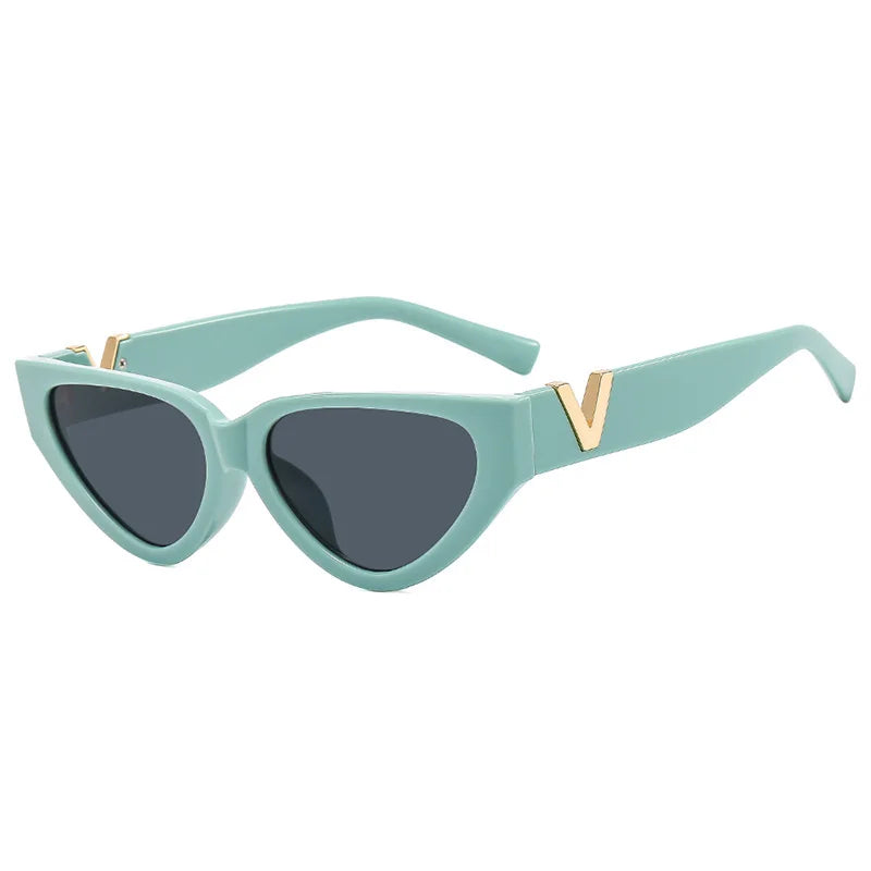 Lunettes de soleil œil de chat vintage de luxe pour femmes, verres solaires œil de chat tendance