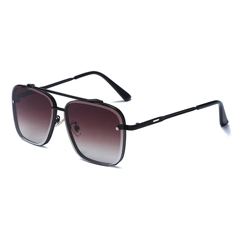 Lunettes de soleil carrées classiques tendance pour hommes et femmes, design vintage, en métal, UV400