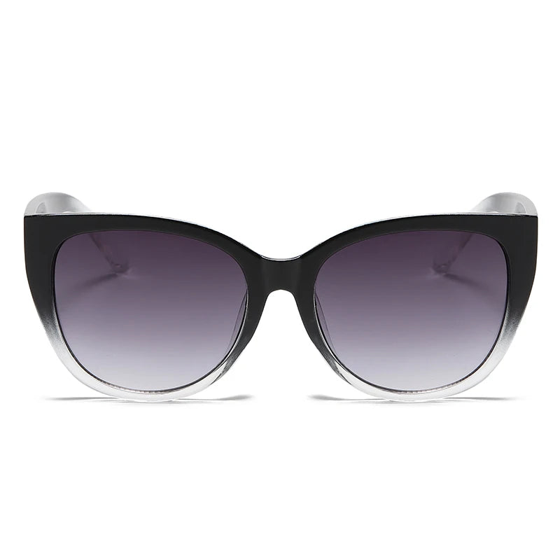 Women's Fashion Retro Cat Eye Sunglasses Gradient Lens Simple Wide Design