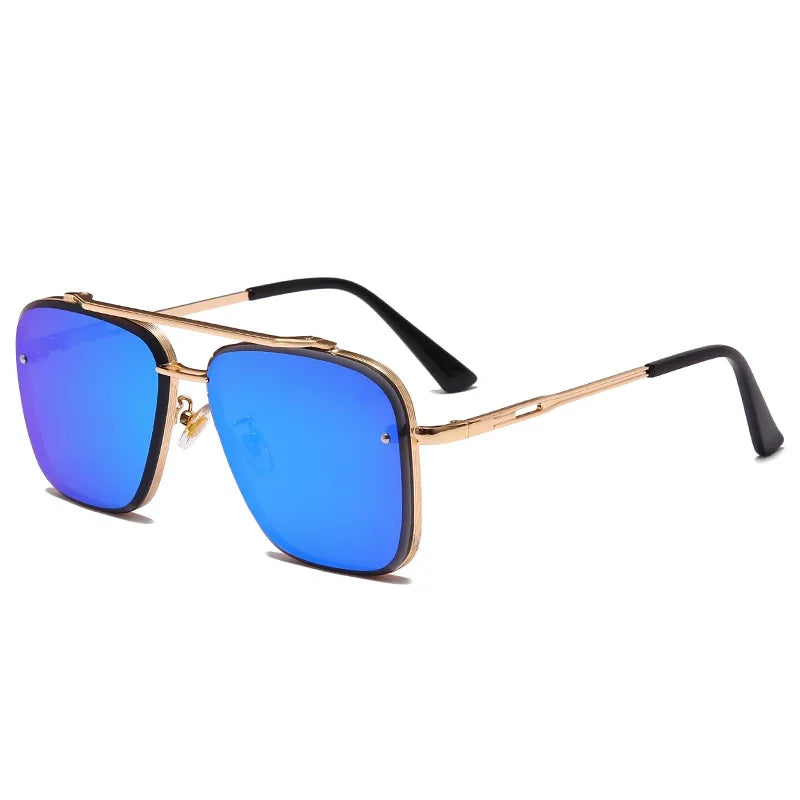 Lunettes de soleil carrées classiques tendance pour hommes et femmes, design vintage, en métal, UV400