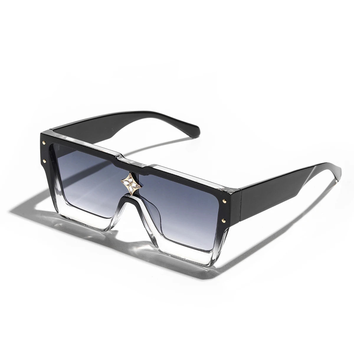 Lunettes de soleil noires carrées pour hommes et femmes