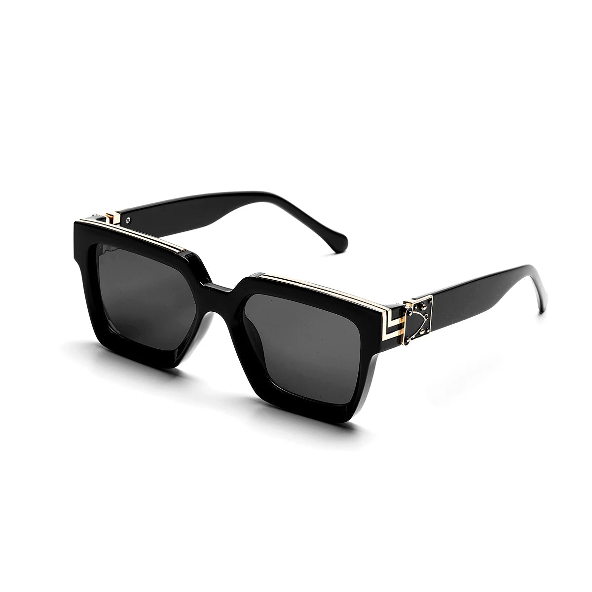 Lunettes de soleil noires carrées pour hommes et femmes