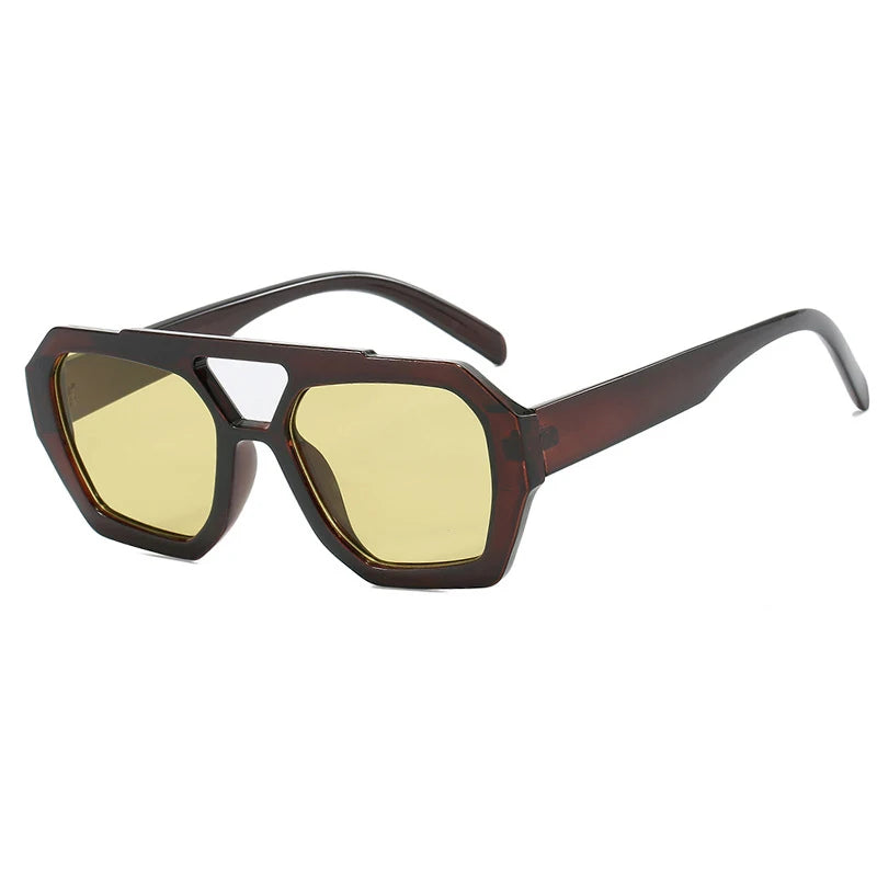 Lunettes de soleil carrées vintage pour femmes et hommes, monture épaisse