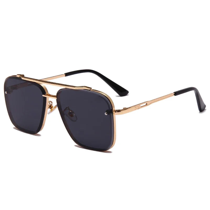 Lunettes de soleil carrées classiques tendance pour hommes et femmes, design vintage, en métal, UV400