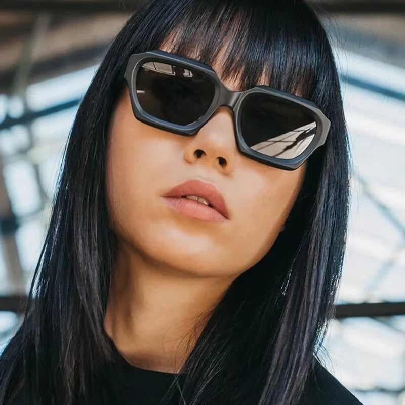Gafas de sol cuadradas de moda para hombres y mujeres, gafas de sol rectangulares pequeñas.