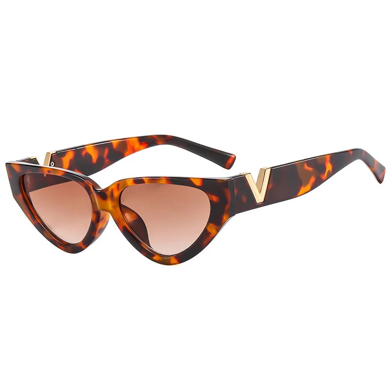 Lunettes de soleil œil de chat vintage de luxe pour femmes, verres solaires œil de chat tendance