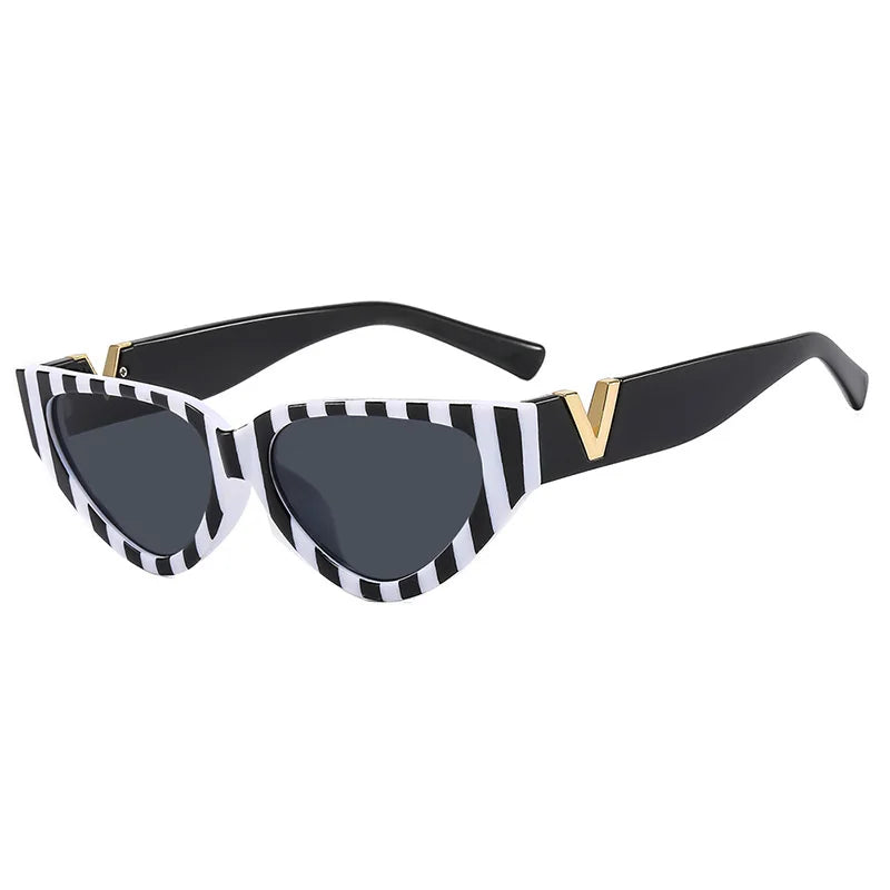 Lunettes de soleil œil de chat vintage de luxe pour femmes, verres solaires œil de chat tendance