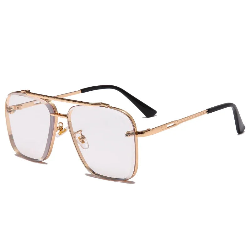 Lunettes de soleil carrées classiques tendance pour hommes et femmes, design vintage, en métal, UV400