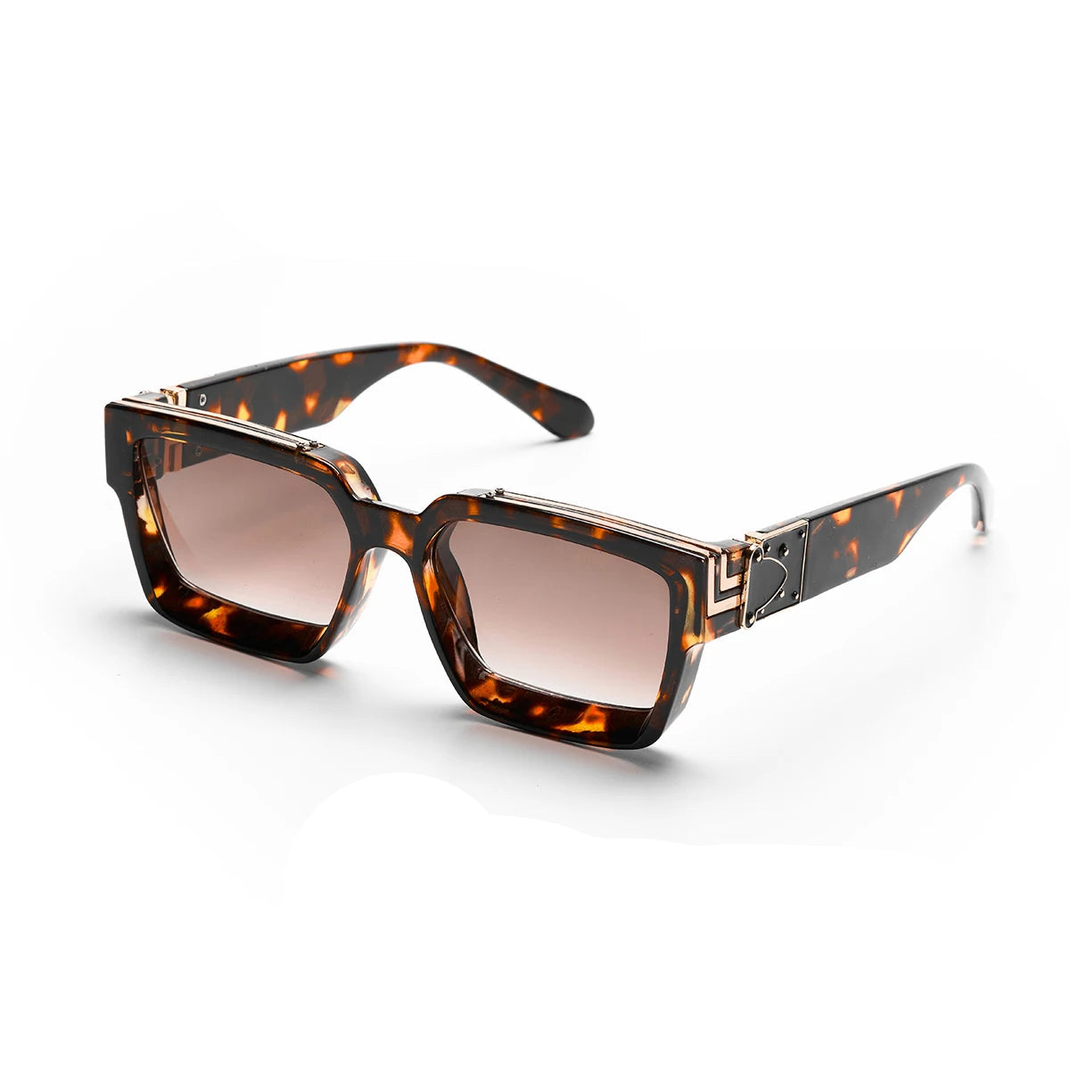 Lunettes de soleil noires carrées pour hommes et femmes