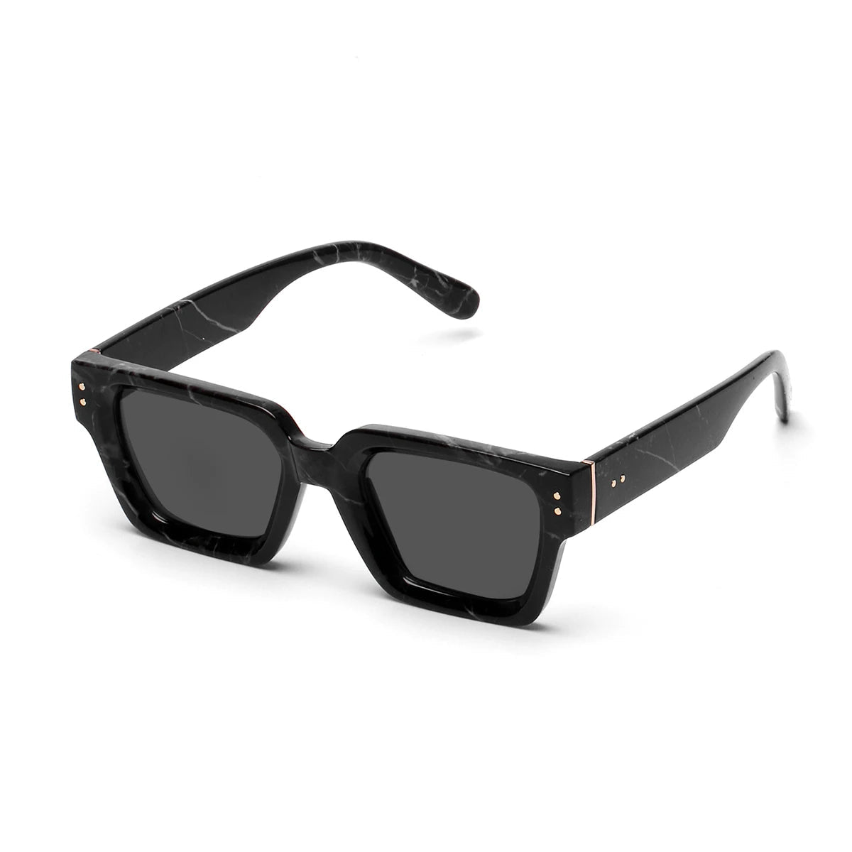 Lunettes de soleil noires carrées pour hommes et femmes