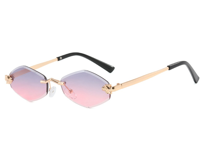 Gafas de sol poligonales de moda para mujer, estilo vintage, de metal.