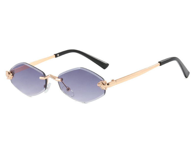 Gafas de sol poligonales de moda para mujer, estilo vintage, de metal.