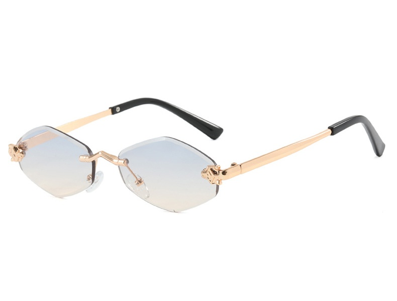 Gafas de sol poligonales de moda para mujer, estilo vintage, de metal.