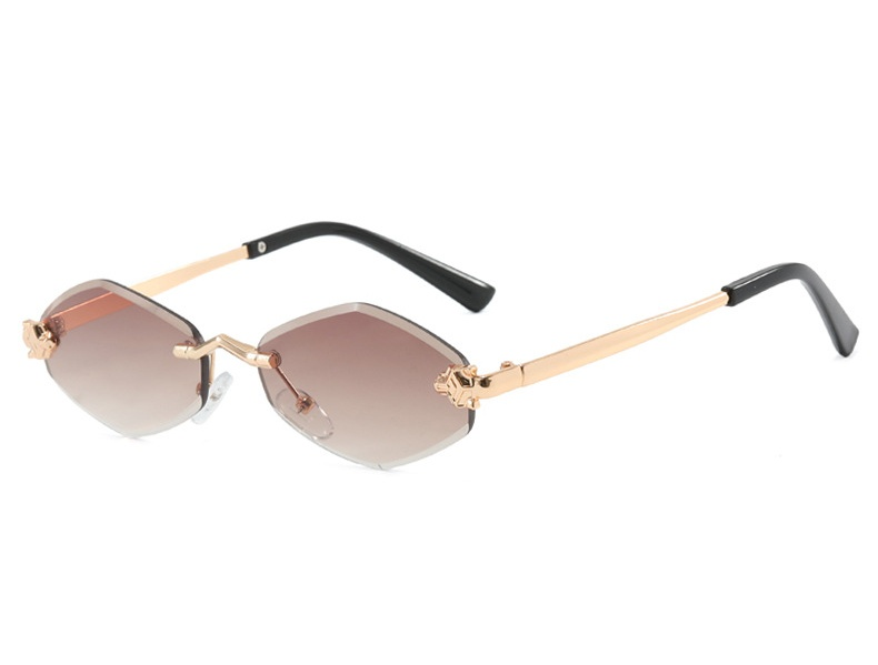 Gafas de sol poligonales de moda para mujer, estilo vintage, de metal.