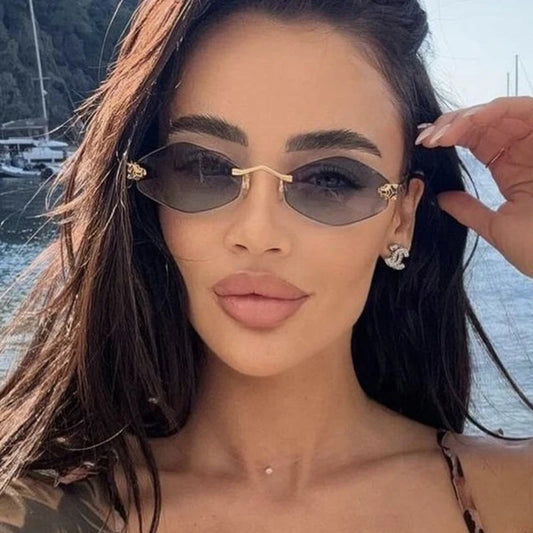 Trendy Polygonal Sunglasses for Women, Vintage Style, Metal