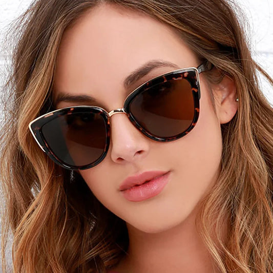 Women's Large Black Luxury Cat Eye Sunglasses
