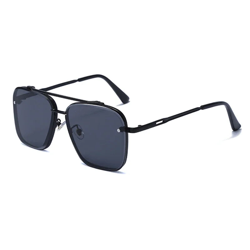 Lunettes de soleil carrées classiques tendance pour hommes et femmes, design vintage, en métal, UV400