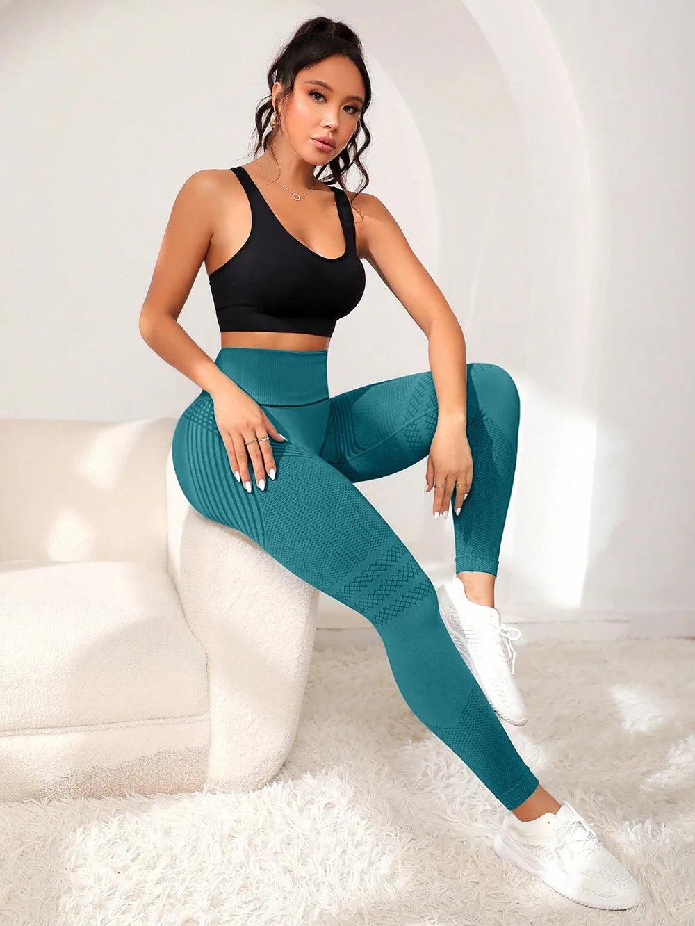 Legging de fitness élastique taille haute pour femme