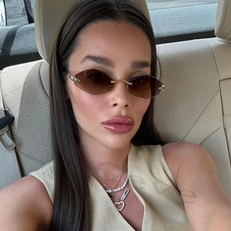 Gafas de sol poligonales de moda para mujer, estilo vintage, de metal.